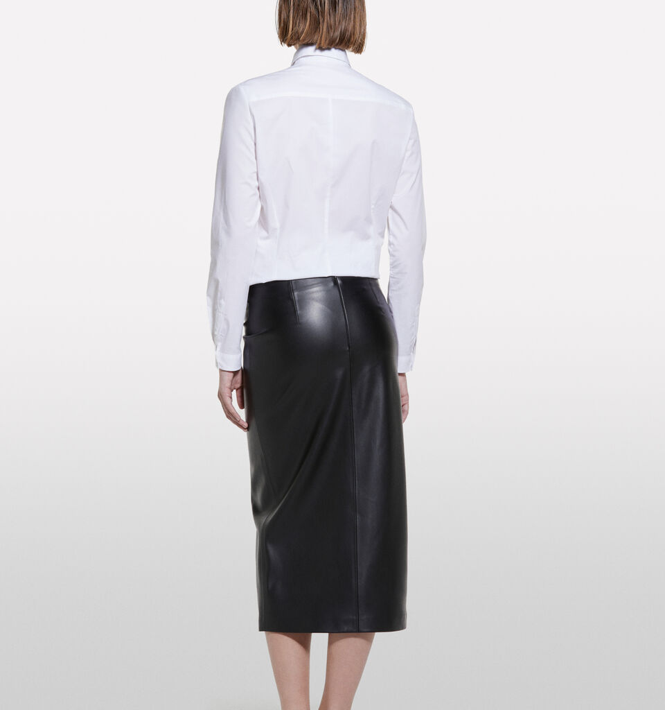 Pencil skirt with slit - women's midi skirts - Black | Sisley image number 3
